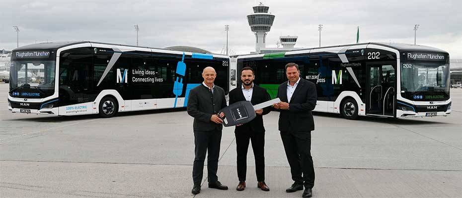 Flughafen München erhält erste Lieferung von elektrischen Passagierbussen