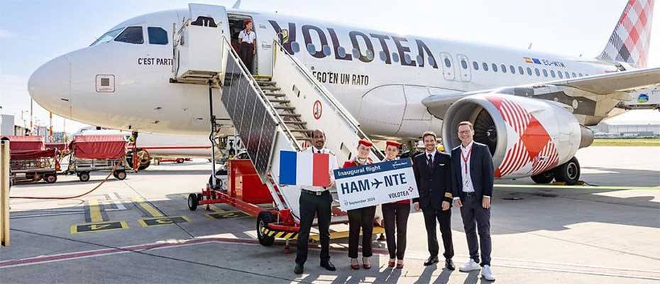 Volotea feiert Erstflug von Hamburg nach Nantes in Frankreich