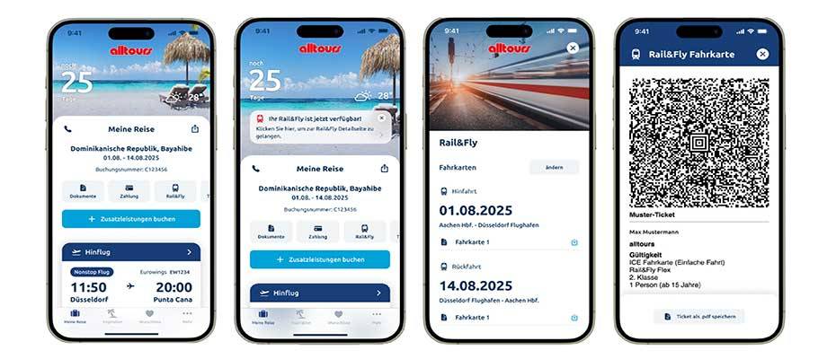 Relaunch der alltours Reise-App – jetzt auch mit Rail&Fly