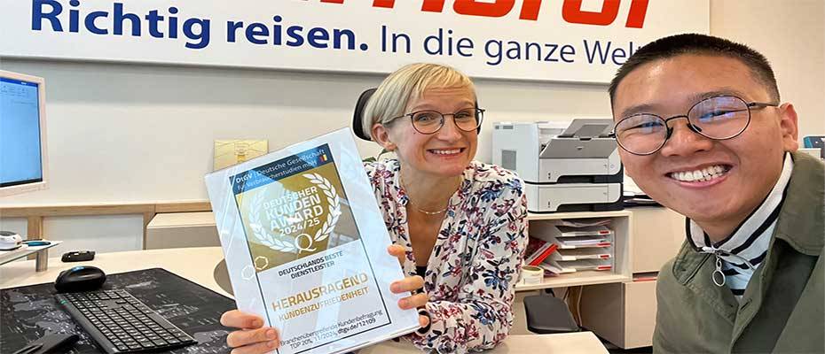 Eberhardt TRAVEL erneut mit Deutschem Kunden-Award 2024/25 ausgezeichnet