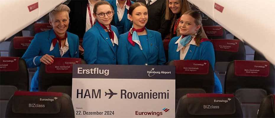 Dem Polarlicht entgegen: Eurowings feiert Erstflüge von Hamburg nach Rovaniemi und Kittilä