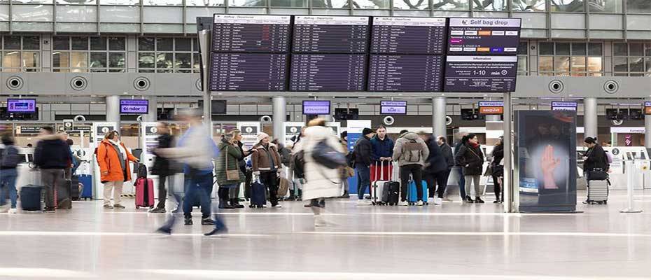 Streiks an 11 deutschen Flughäfen, gähnende Leere am Flughafen Hamburg