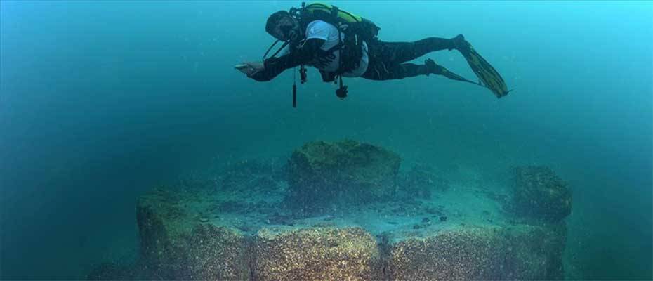 Van Gölü'nün derinliklerinde burç ve duvar kalıntıları tespit edildi