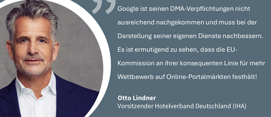 Statement von Otto Lindner zur vorläufigen Feststellung der EU-Kommission eines DMA-Verstoßes durch Google