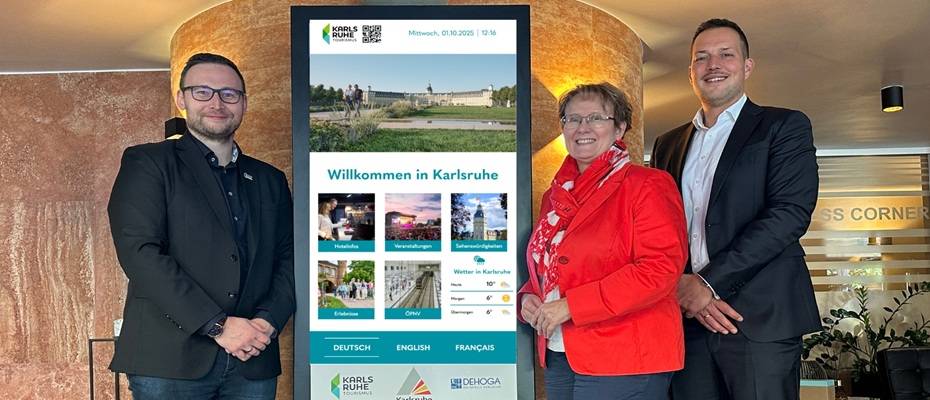 Digitale Hotelstelen vernetzen Gäste mit Karlsruher Stadterlebnissen