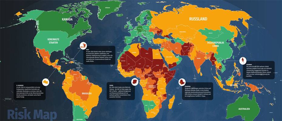Risk Map 2026 zeigt: Wo Reisen gefährlich wird – und wo nicht - Lesen Sie die Nachrichten