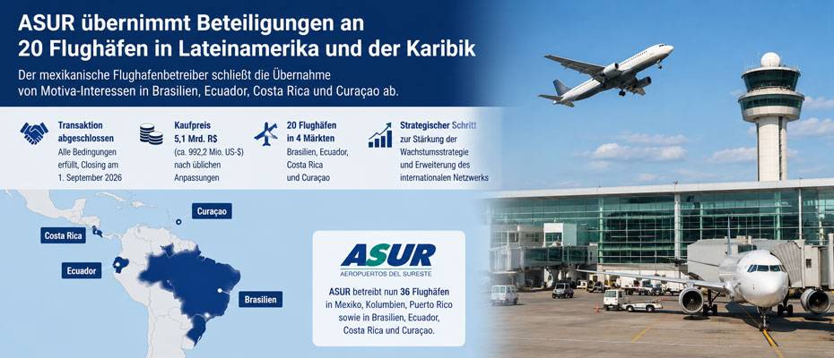 Lateinamerika: ASUR übernimmt Beteiligungen an 20 Flughäfen - Lesen Sie die Nachrichten