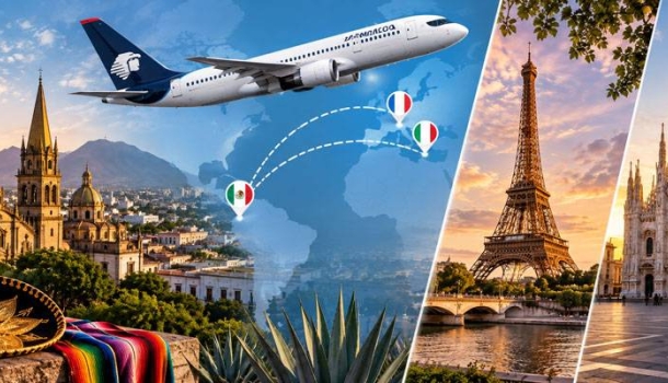 México: Aeroméxico lanzará vuelos directos a París y Milán